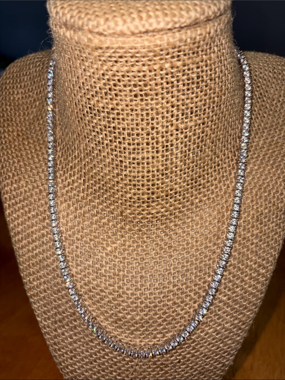 Sparkling Silver-Tone Tennis Necklace - Classic Women's Jewelry